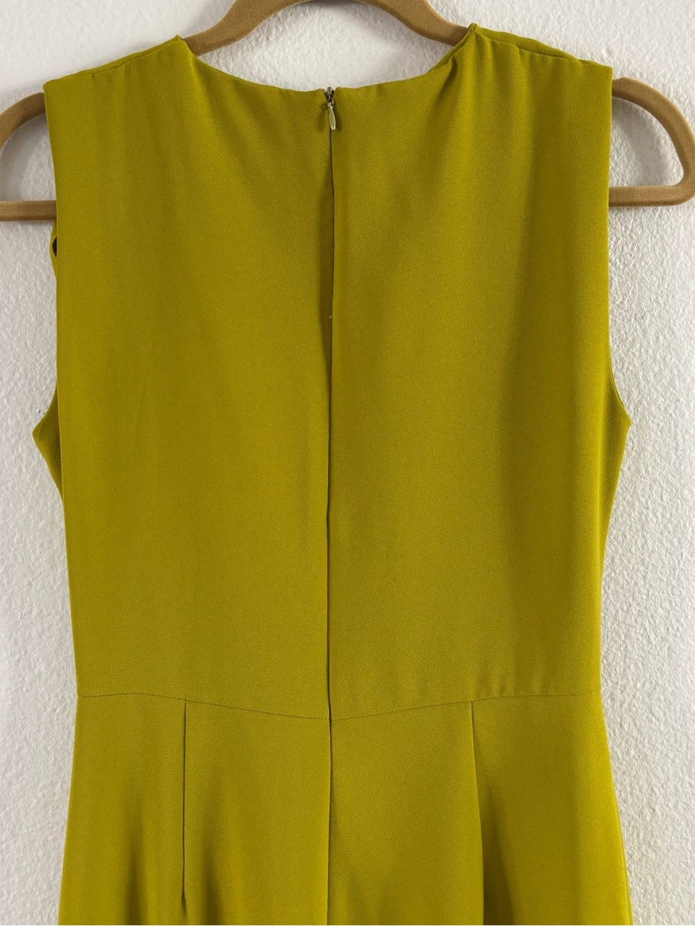 ZARA WOMAN SIDE RUCHED MIDI DRESS MUSTARD LIME| SS24 2900/571 - Picture 12 of 13